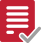 icon of a budget document with a checkmark next to it